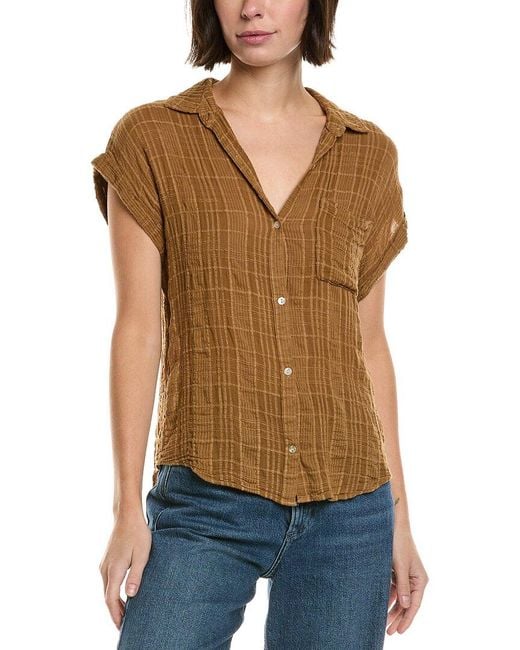 Bella Dahl Metallic Textured Gauze Top