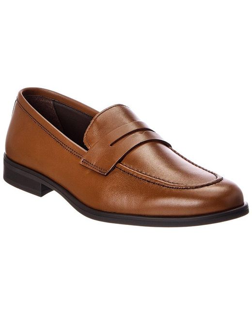 M by Bruno Magli Brown Fabrizio Leather Penny Loafer for men