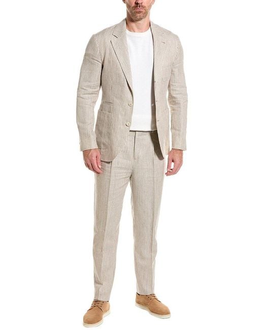 Brunello Cucinelli Natural 2Pc Linen & Wool-Blend Suit for men
