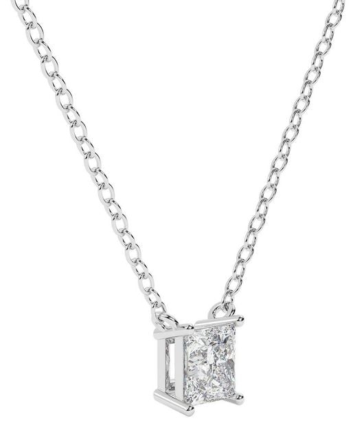 Lab Grown Diamonds Metallic 14K 0.50 Ct. Tw. Lab-Grown Diamond Necklace