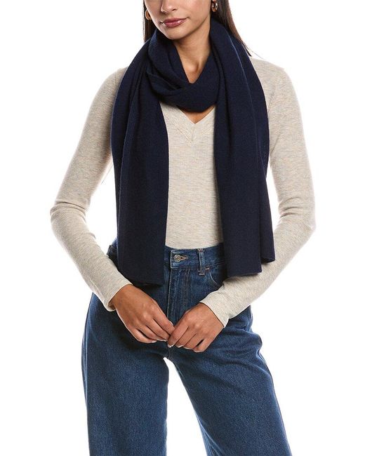 Phenix Blue Featherweight Solid Cashmere Scarf