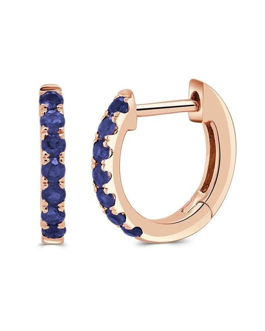 Sabrina Designs Blue 14K Rose 0.26 Ct. Tw. Sapphire Huggie Earring