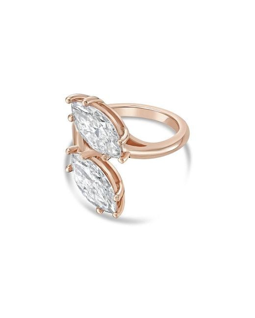 Diana M White Diana M. 18K Rose 12.00 Ct. Tw. Lab-Grown Diamond Two-Stone Ring