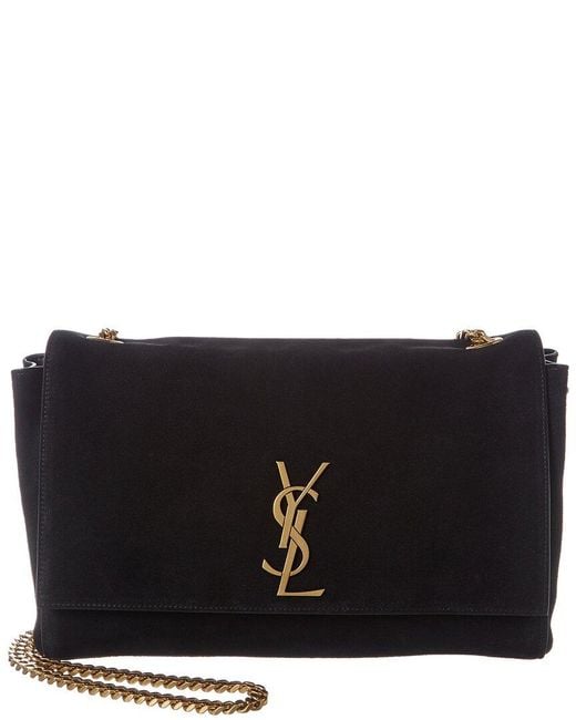 Saint Laurent Black Kate Reversible Leather & Suede Shoulder Bag
