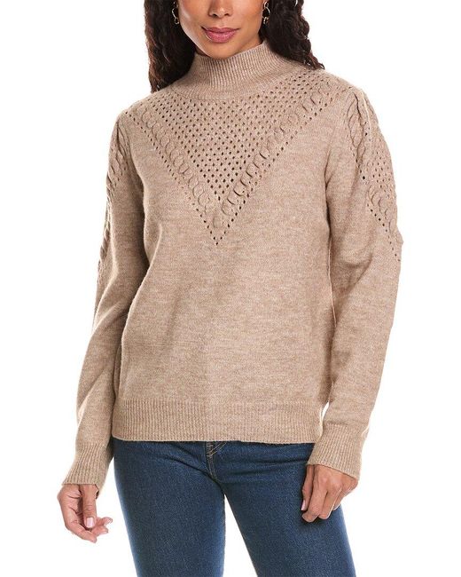 ANNA KAY Natural Pointelle Wool-blend Sweater