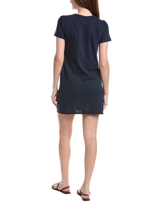Velvet By Graham & Spencer Blue Sia Short Sleeve T-Shirt Dress