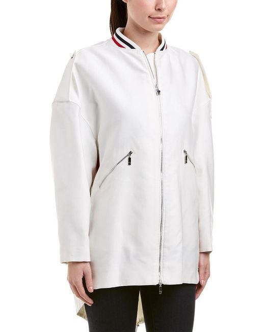 Moncler White Silk-blend Coat