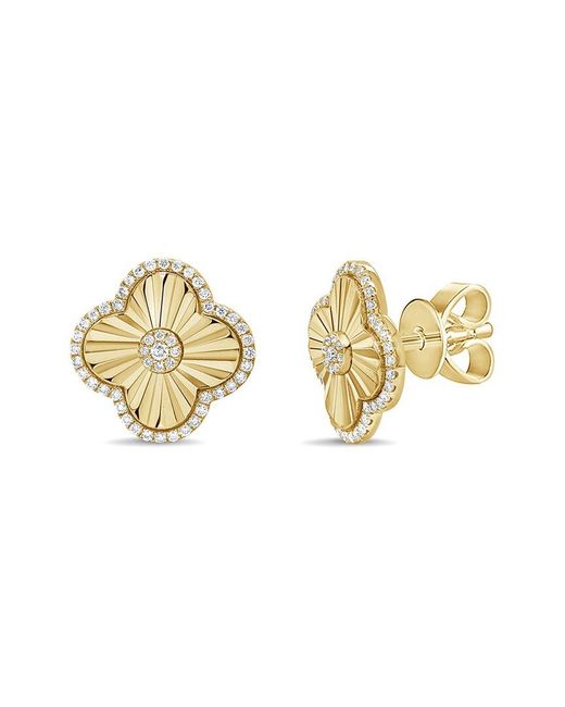 Sabrina Designs Metallic 14K 0.56 Ct. Tw. Diamond Clover Earrings
