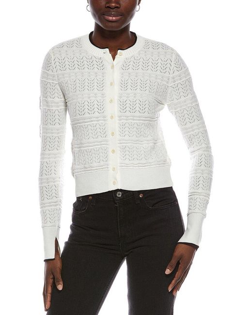 Madewell White Everleigh Stitch Cardigan