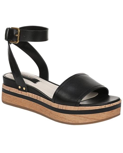Franco Sarto Black L-Hava Leather Strappy