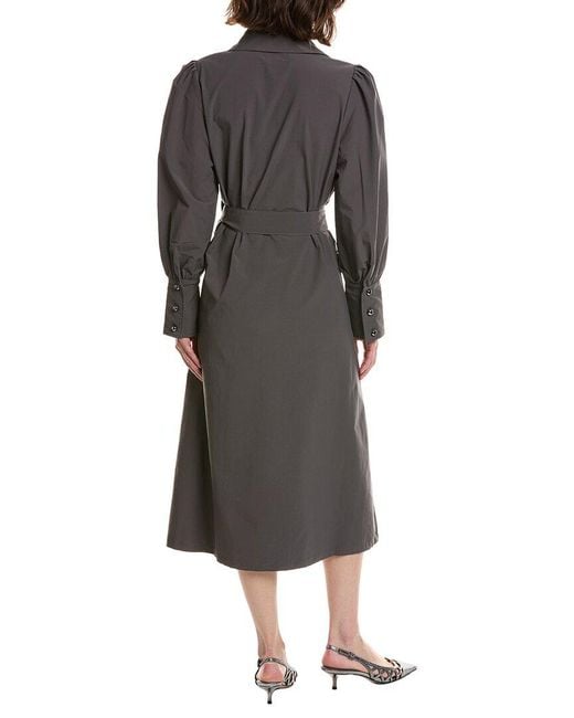 Pascale La Mode Black Flap Pocket Belted Shirtdress