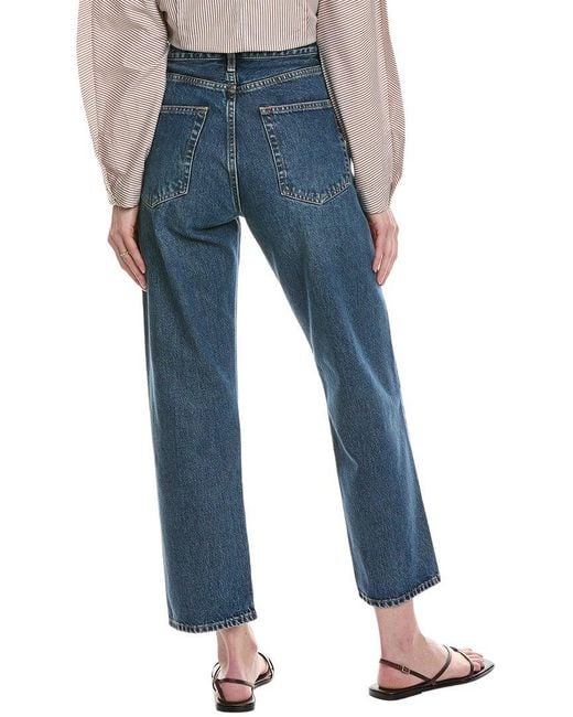 FRAME Blue Frame The Vertical Zeta Crop Jean