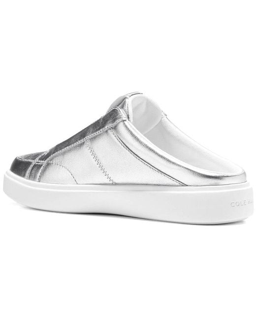 Cole Haan White Coaster Leather Mule Sneaker