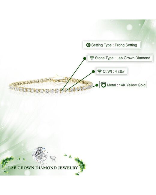 Amairah White 14K 4.00 Ct. Tw. Lab-Grown Diamond Tennis Bracelet