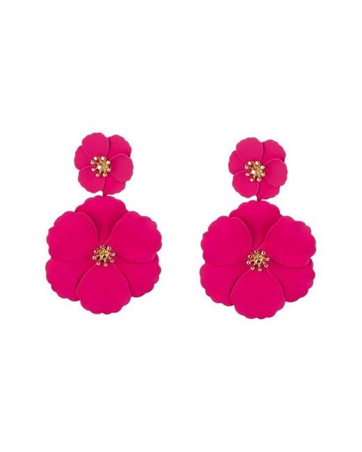 Eye Candy LA Pink Floral Earrings