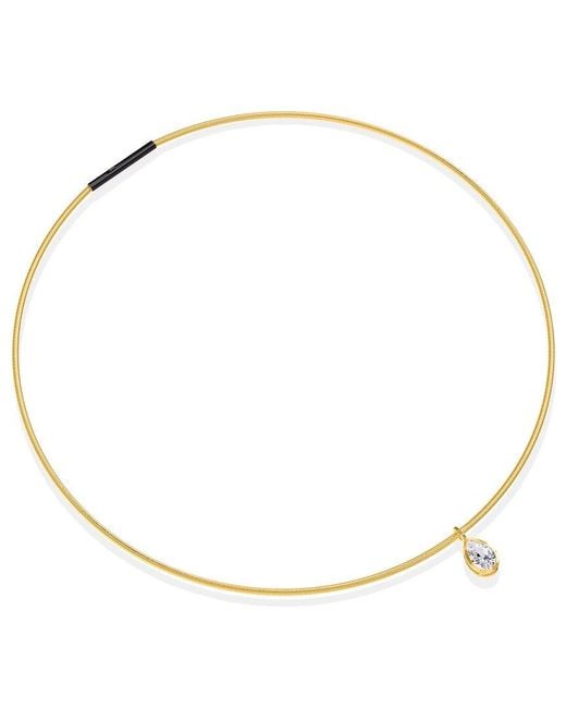 Lab Grown Diamonds Metallic 18K Vermeil 1.28 Ct. Tw. Lab-Grown Diamond Omega Pendant Necklace
