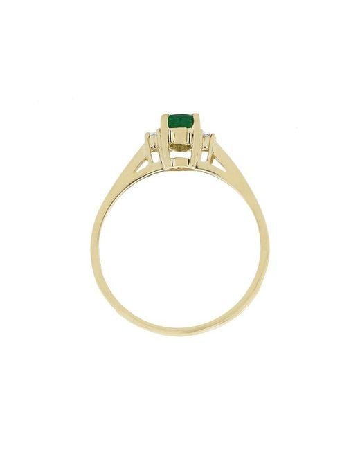 LEVARON FINE JEWELRY Green Levaron 14K 0.45 Ct. Tw. Diamond & Emerald Ring