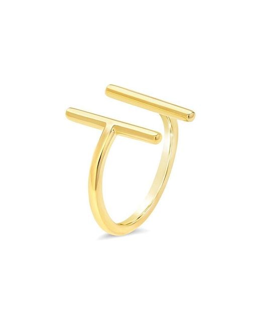 Sterling Forever Metallic 14K Over Vermeil Parallel Bar Ring