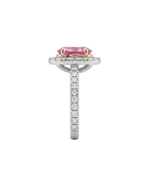 Lab Grown Diamonds Pink 14K 2.40 Ct. Tw. Lab-Grown Diamond Halo Engagement Ring