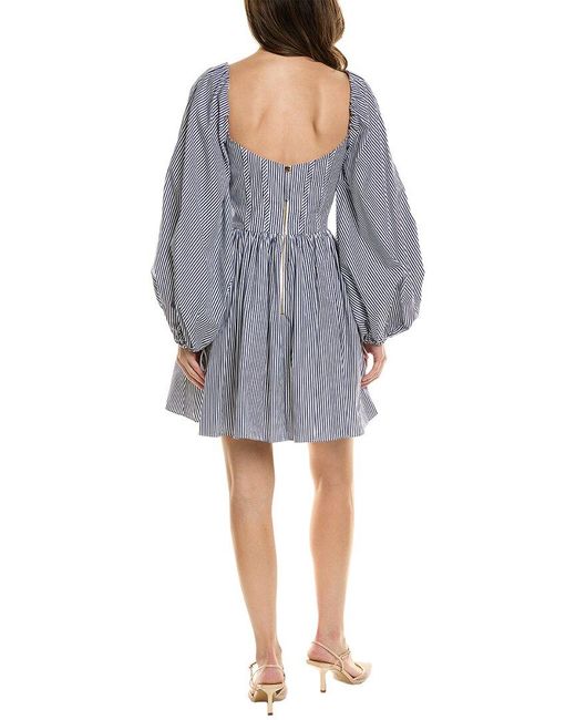 Carolina Herrera Blue Balloon Sleeve Mini Dress