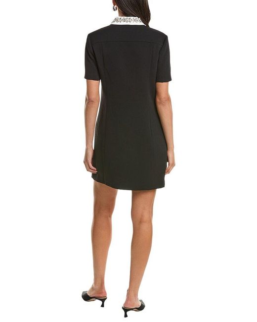 MILLY Black Sheelah Crepe Mini Dress
