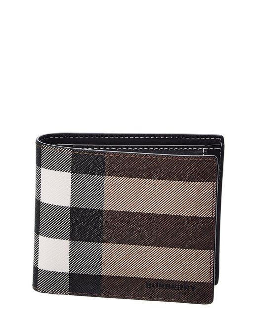Burberry Vintage Check E-canvas Wallet in Brown | Lyst Australia