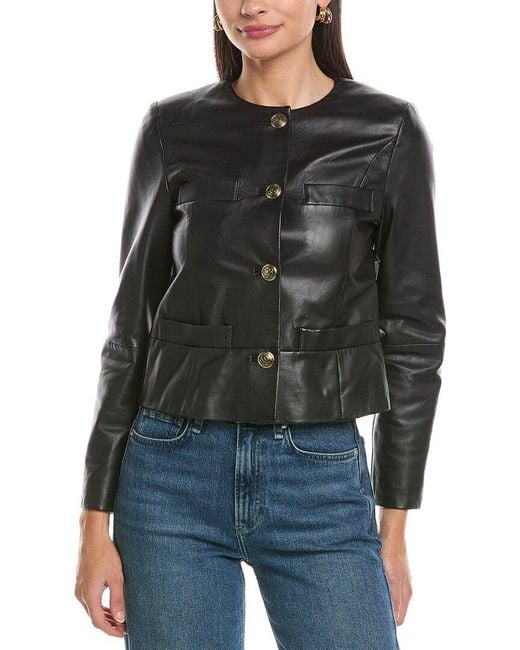 Marella Black Kaya Leather Jacket