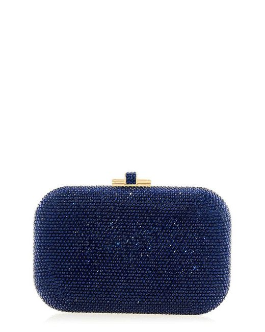 Judith Leiber Blue Slide Lock Clutch