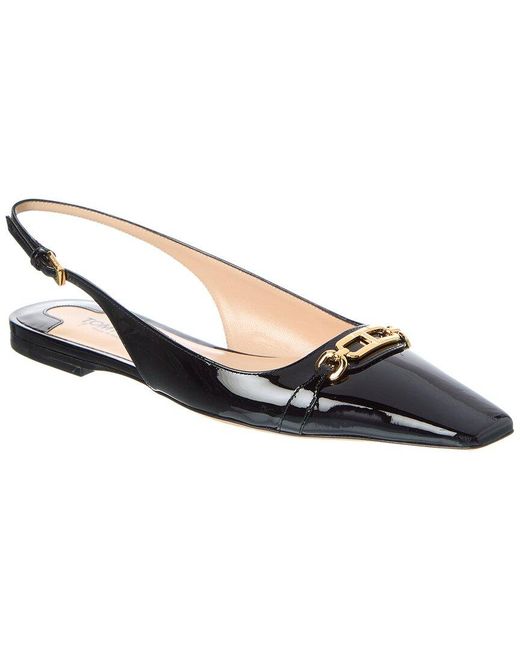 Tom Ford Black Whitny Patent Slingback Ballerina Flat
