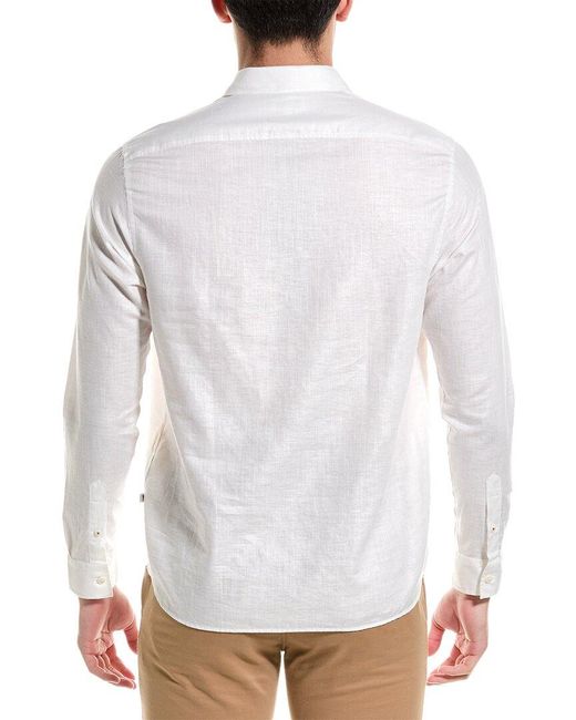 Ted Baker White Remark Smart Linen-blend Shirt for men