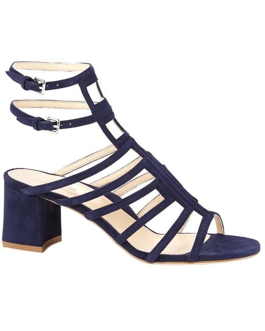 Marion Parke Blue Bridgette Suede Sandal