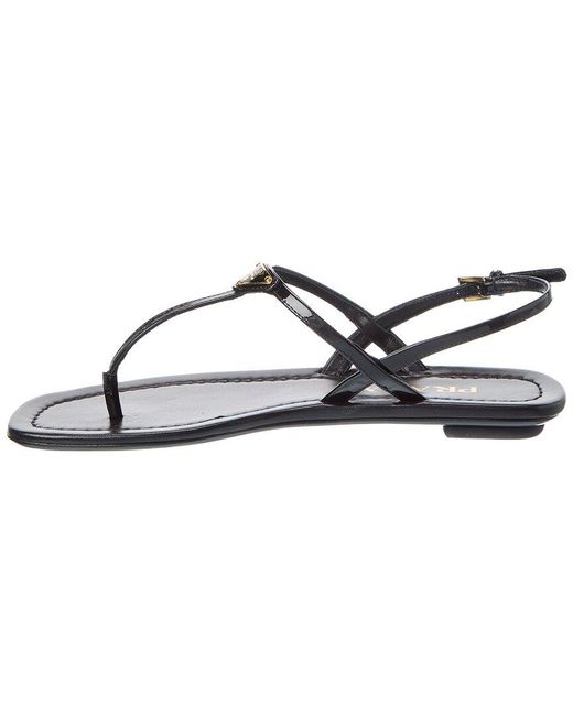 Prada Metallic Patent Sandal