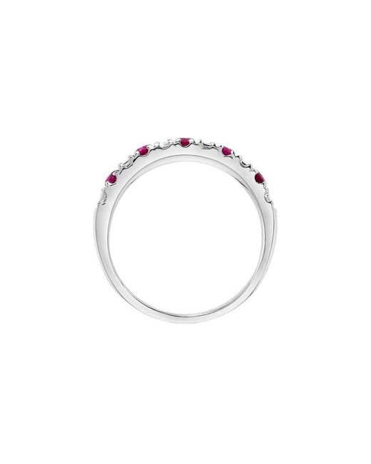 H.J. Namdar White 14K 0.39 Ct. Tw. Diamond & Ruby Stackable Ring
