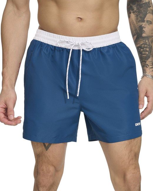 DKNY Blue Modern Euro Swim Trunk for men