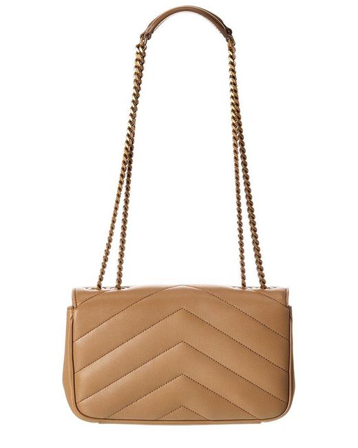 Saint Laurent Natural Dnu Tiktok Loulou Small Leather Shoulder Bag