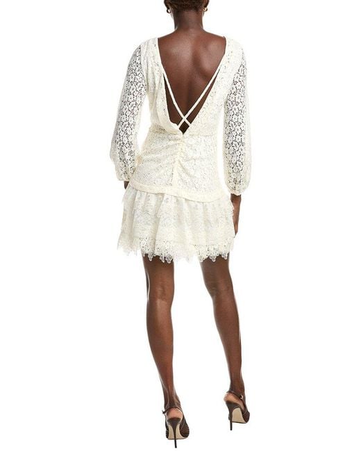 Maje Natural Lace Mini Dress