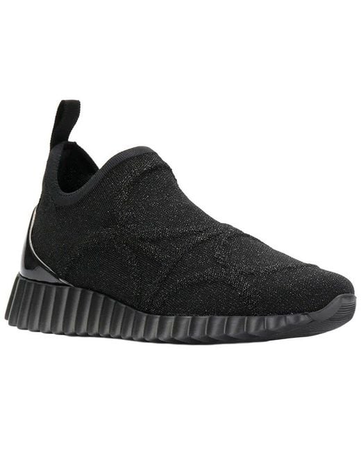 Ferragamo Black Wave Leather Sneaker