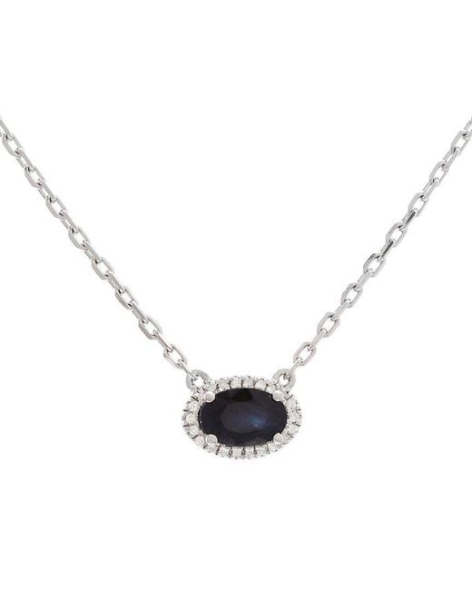 Gemstones Metallic 0.65 Ct. Tw. Diamond & Sapphire Necklace