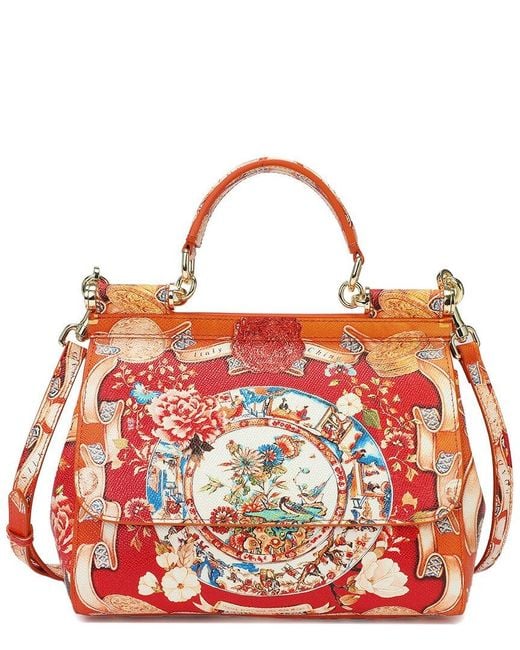 Tiffany & Fred Paris Red Saffiano Painted Leather Top-Handle Satchel
