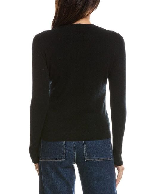 Forte Black Crewneck Cashmere Sweater