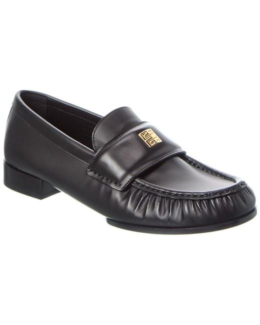 Givenchy Black 4G Logo Leather Loafer