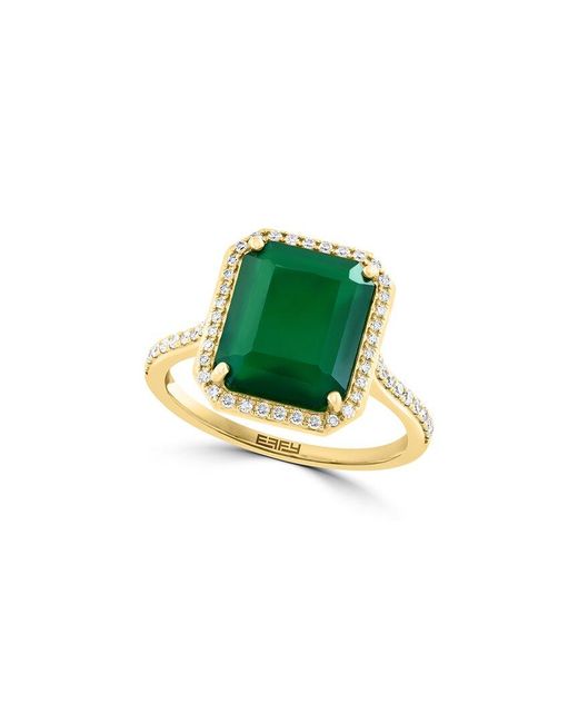 Effy Fine Jewelry Green 14K 4.06 Ct. Tw. Diamond & Onyx Ring
