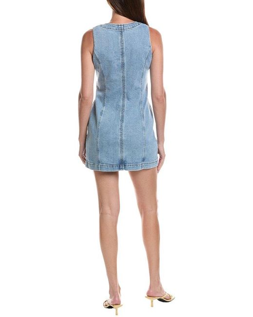 Z Supply Blue Jolie Denim Seamed Mini Dress