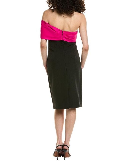 Teri Jon Black Off-The-Shoulder Cocktail Dress