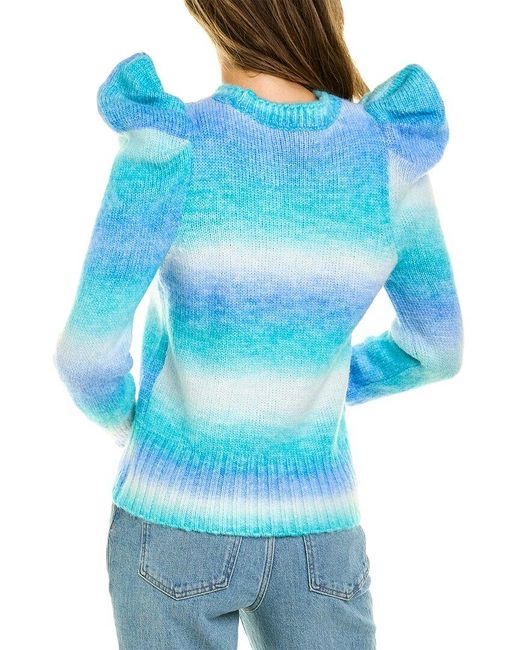 Design History Blue Puff Sleeve Sweater