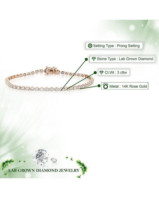 Amairah White 14K 3.00 Ct. Tw. Lab-Grown Diamond Tennis Bracelet