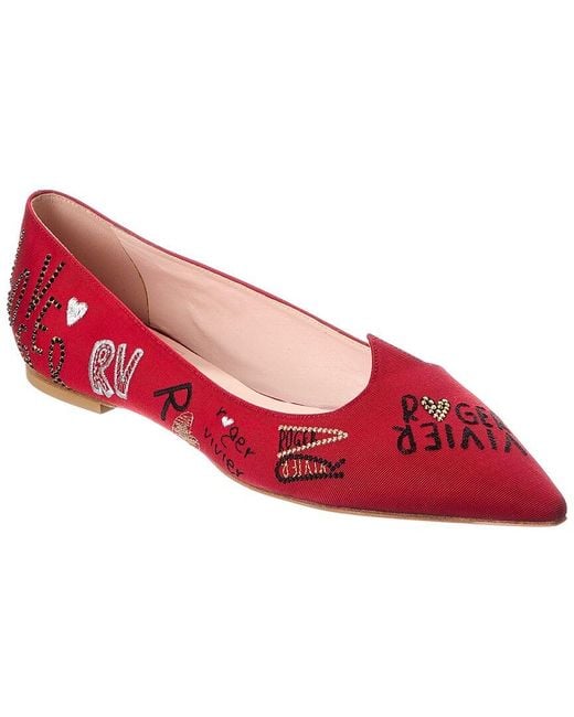 Roger Vivier Red I Love Grosgrain Flat