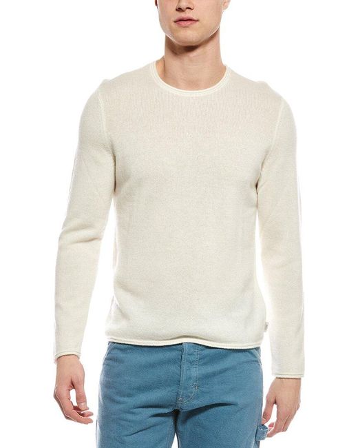 Onia White Linen & Cashmere-Blend Roll Neck Sweater for men