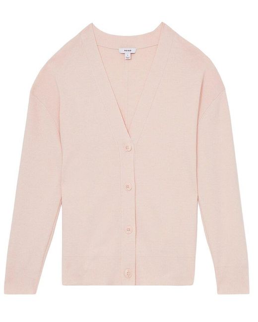 Reiss Pink Lucy Wool-Blend Cardigan