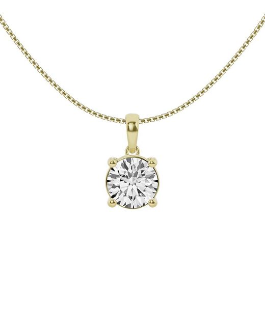 Lab Grown Diamonds Metallic 14K 2.00 Ct. Tw. Lab Grown Diamond Solitaire Pendant Necklace
